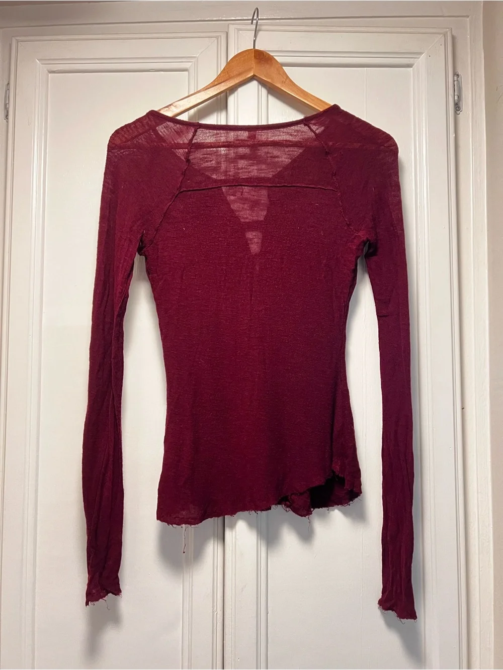 Free People We The Intimately Bae Bae Layering Lightweight Top Burgundy Sz Small